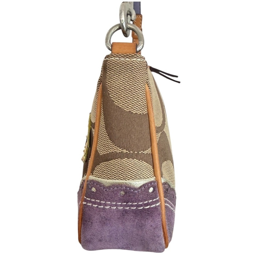 Coach Hamptons "Under the Sea" Fish Coral Shoulder Bag Purple Suede H05Q-1491 - Picture 3 of 13